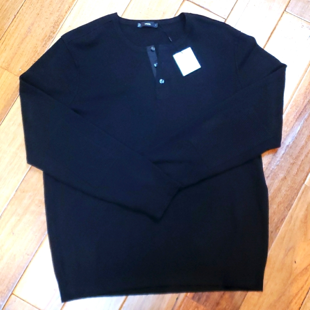 Vince Mens XL Black Wool & Cashmere Sweater